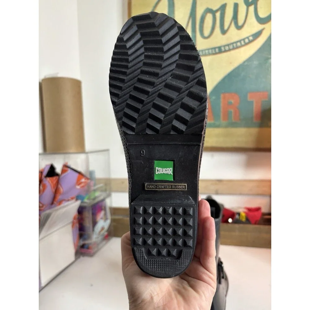 COUGAR black Rubber Ankle Rubber Waterproof Rain Boots Size 9
